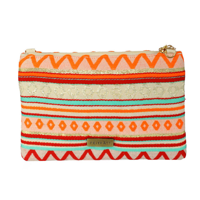 Priyaasi Women's Fabric 1 L Zipper Pouch | Multicolour - One Size