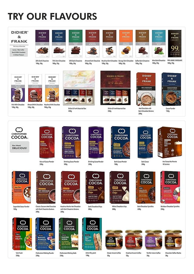 Christopher Cocoa Drinking Chocolate Cocoa Powder Dark No Sugar