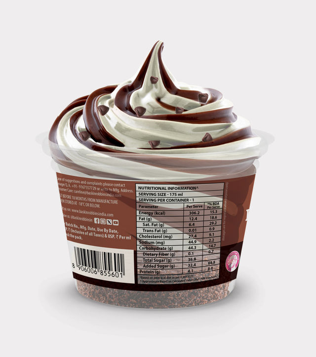 Baskin Robbins Brownie Sundae Ice Cream Cup 175 ml Combo