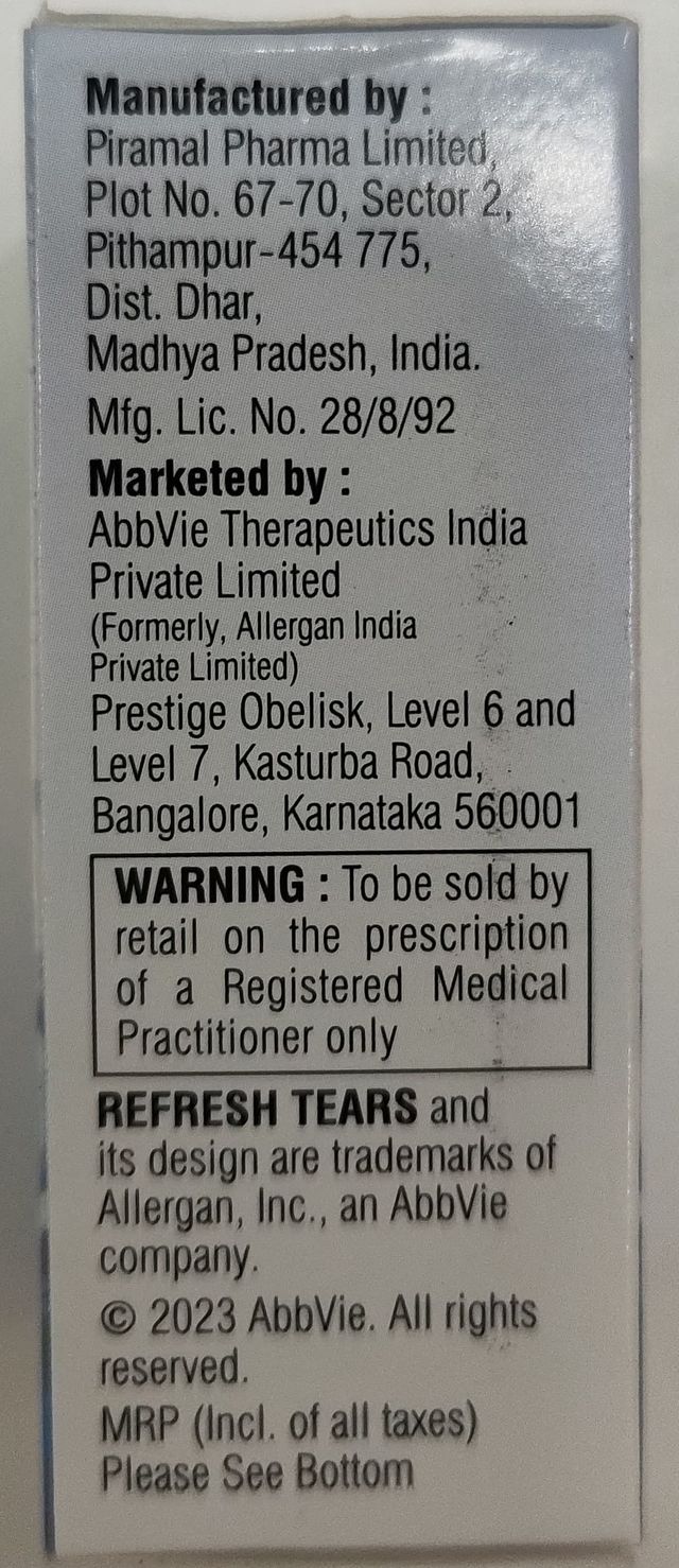 Refresh Tears Eye Drops 10 ml X 2 Combo