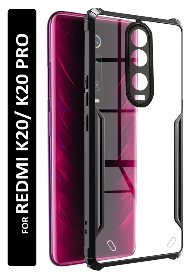 Kwine Case Redmi K20 / K20 Pro Back Cover - Black Bordered Transparent Case