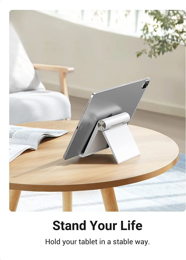 Striff Uph1W Multi Angle Tablet/Mobile Stand. Holder For Iphone, Android (White) Tabletop