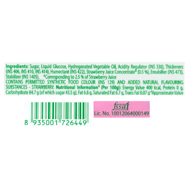 Fruittella Strawberry Flavour Chewy Toffee Stick