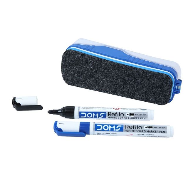 Doms Magnetic Whiteboard Duster With 2 Whiteboard Marker