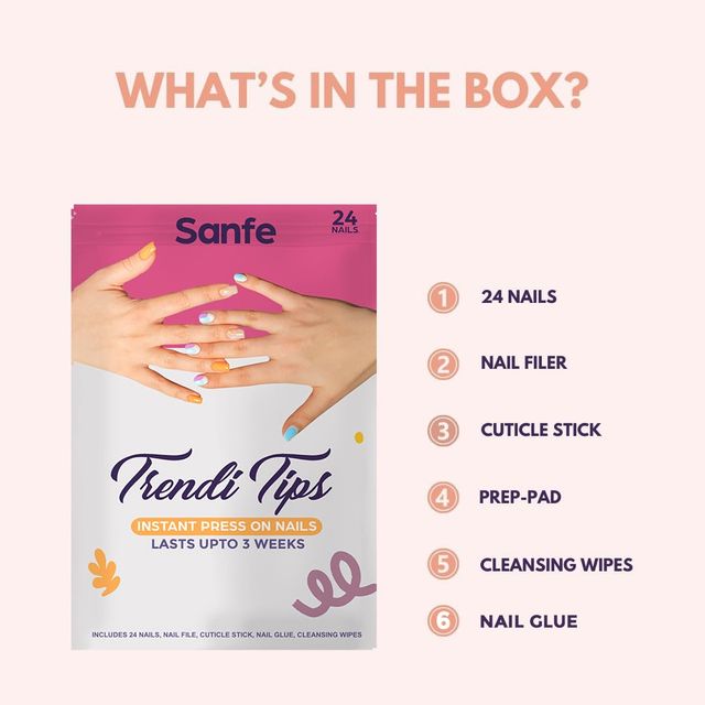 Sanfe Instant Stick On Nails - French Tip