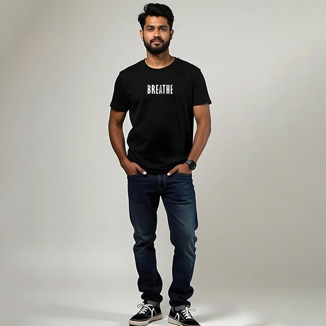 Mad Over Print Men's Breath T-shirt | Black - S