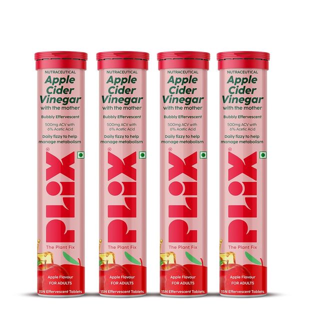 Plix Apple Cider Vinegar Effervescent Tablets With Mother - No Added Sugar | Assorted
