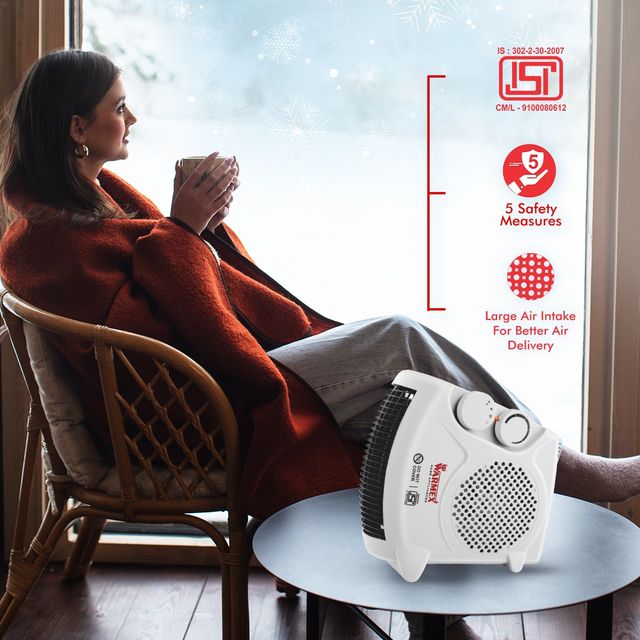 Warmex Electric Portable Fan Room Heater For Home Dual Heating Mode (1000/2000 Watts)
