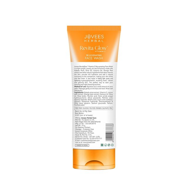 Jovees Herbal Revita Glow Vitamin C Face Wash With Olives And Kakadu Plum For Hyperpigmentation