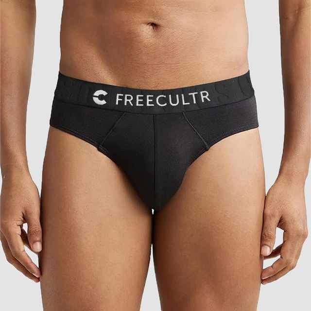 Freecultr Men's Solid Brief | Black - M