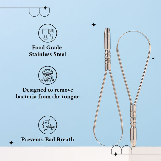 Perfora Silver Tongue Cleaner For Fresh Breath, Improved Taste Sense & Bacteria Removal