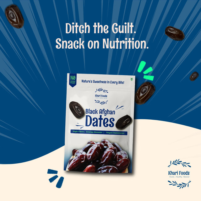 Khari Foods Kimera Dates(400gms) & Khari Foods Black Afghan Dates(200gms) Combo