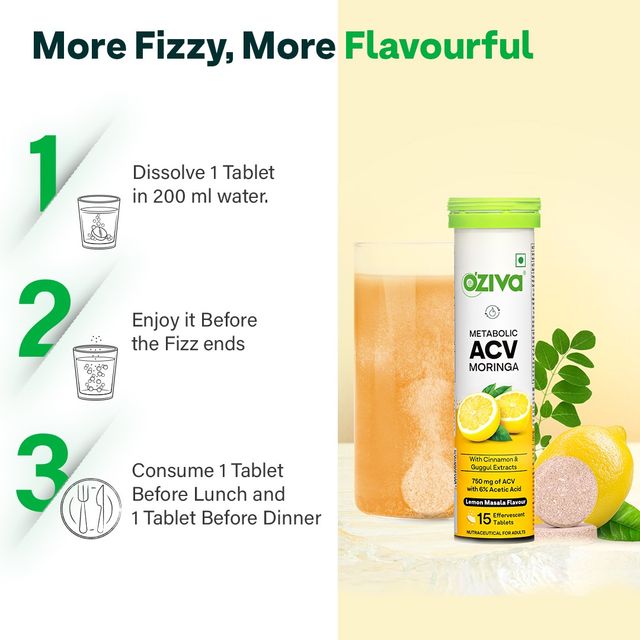 Oziva Acv Moringa For Weigh Loss Lemon Masala