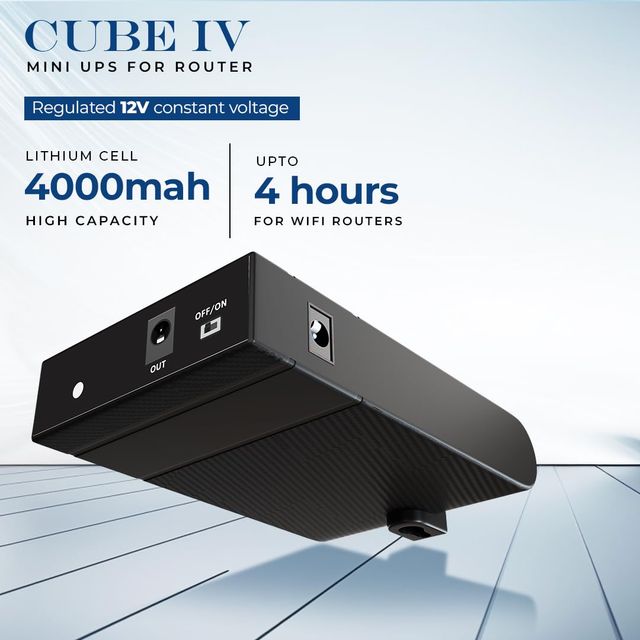 Lapcare Cube Iv Mini Ups For Wifi Router| Up To 4 Hours Powerbackup |Battery 4000Mah Router Ups