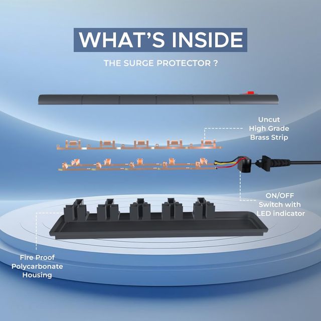 Lapcare Surgee 5, 5M Cord Length Multiplug Extension Board With 5 Power Sockets 1500W