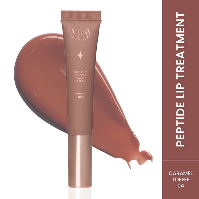 Typsy Beauty Pout Polish Peptide Lip Treatment Balm|Caramel Toffee|8Ml