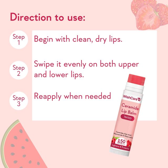 Wishcare Niacinamide Oil Balance Spf50 Light  Matte Fluid Sunscreen With Oats (50g) & Wishcare Ceramide Tinted Lip Balm With Spf50 Pa+++ (5g) Combo