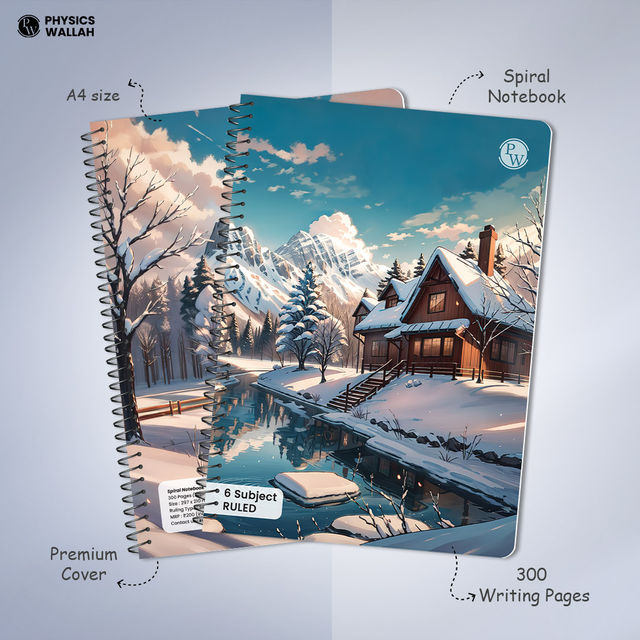 Physics Wallah 6 Subject Spiral Notebook | 300 Pages | Ruled | Pw Seasons