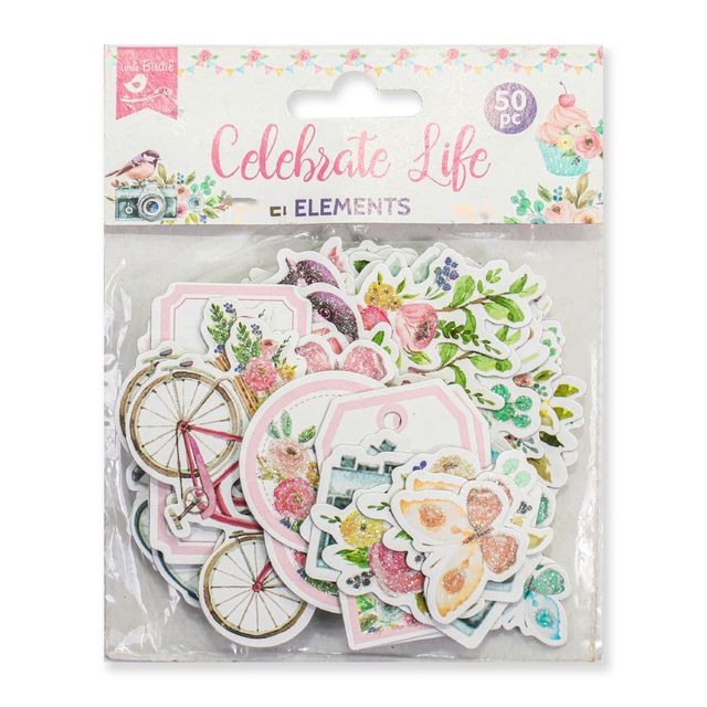 Itsy Bitsy Celebrate Life Ephemera Embellishments 50 Pcs Pbhc Lb