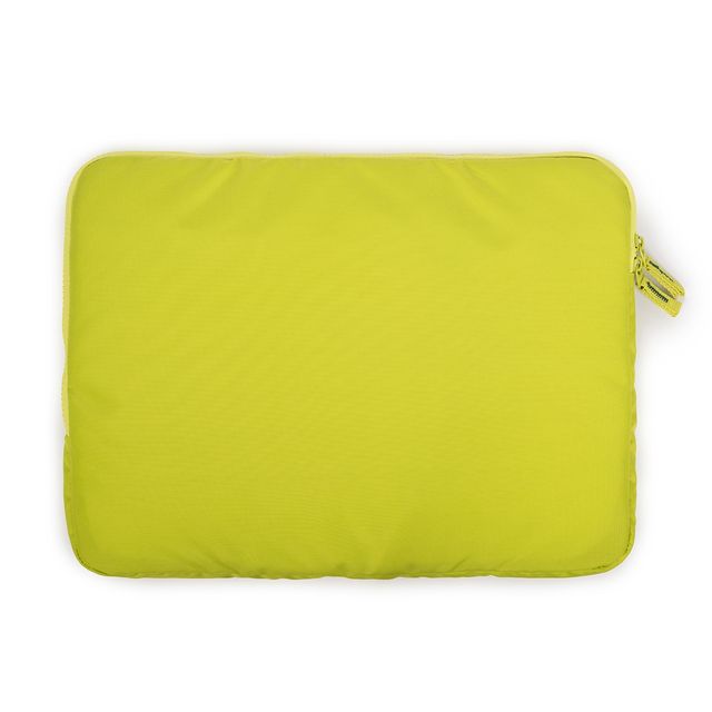 QIPS Unisex Solid PU Coated Polyester 15.6 L Laptop Sleeve | Green