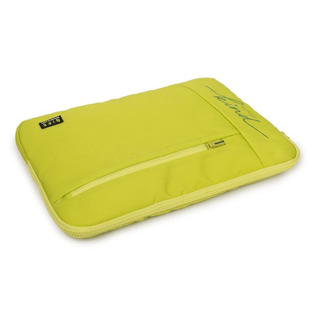QIPS Unisex Solid PU Coated Polyester 15.6 L Laptop Sleeve | Green