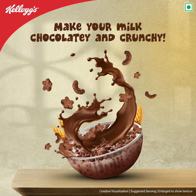 Kellogg's Chocos Crunchy Bites | Source of Calcium & Fibre, High in Protein | Kids Breakfast cereal 375 g Combo