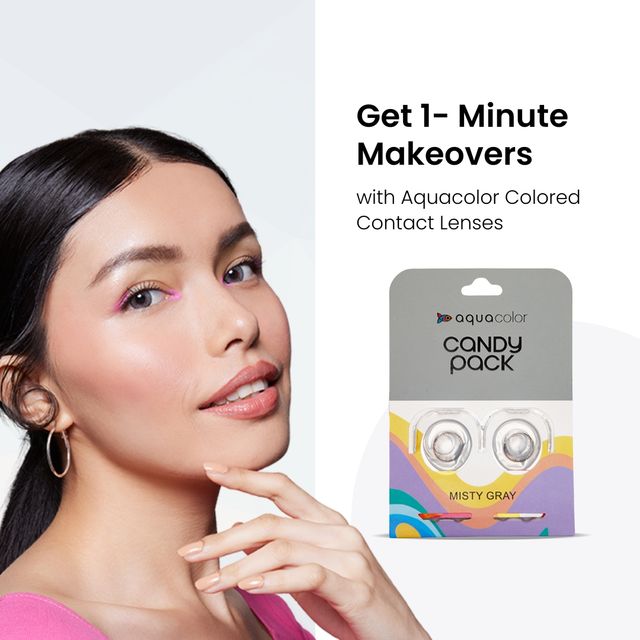 Aquacolor Misty Gray Candy Pack Zero Power Colored Lenses (2 Lens/Box)