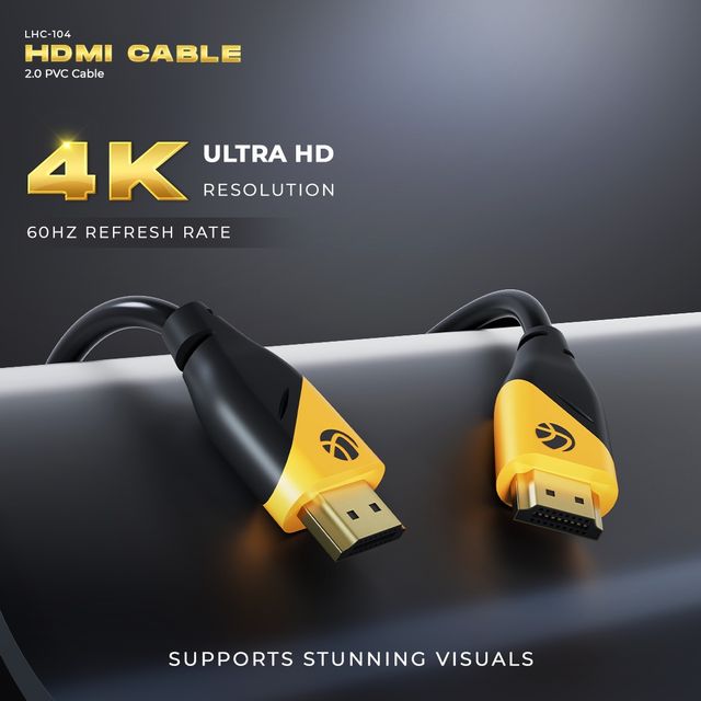 Lapcare HDMI 2.0 Cable 1.5Meter | 4K@60Hz | 18Gbps Speed | ARC & 3D Support | Durable PVC