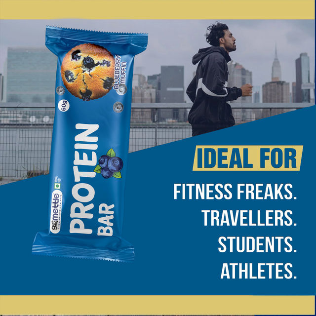 Getmymettle Blueberry Muffin Protein Bars | Each 60G Bar | Protein Bars (Blue Berry Muffin)