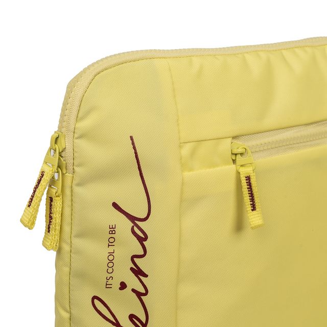 QIPS Unisex Solid PU Coated Polyester 15.6 L Laptop Sleeve | Yellow - 15.6 Inches