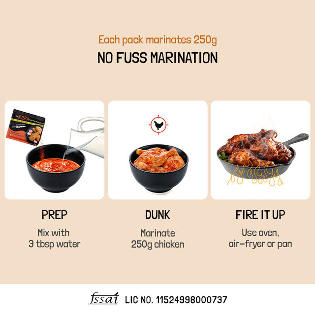 Kilrr Tandoori Blast Chicken Masala (20g) & Kilrr Saza-E-Kaali Mirch Chicken Masala (21g) & Kilrr Gangs Of Awadh Chicken Masala (19g) Combo