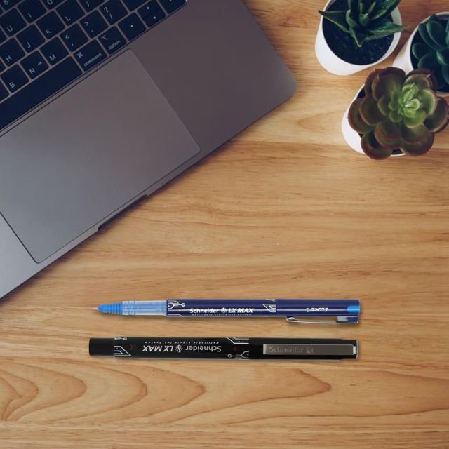 Luxor Schneider Lx Max Roller Ball Pen Needle Tip ( Blue + Black)