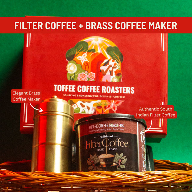 Toffee Coffee Roasters South Indian Chicory Filter Coffee with Brass Maker