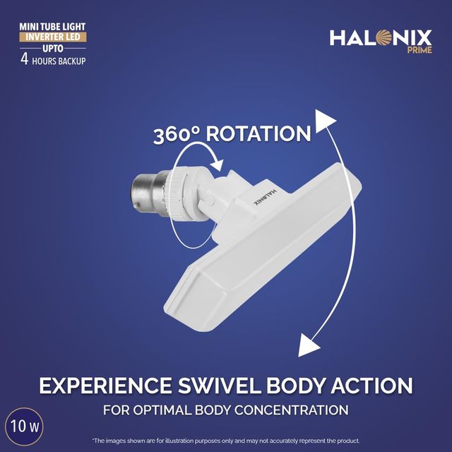 Halonix 10W B22 Rechargeable Inverter T-Bulb, Emergency Mini Tubelight