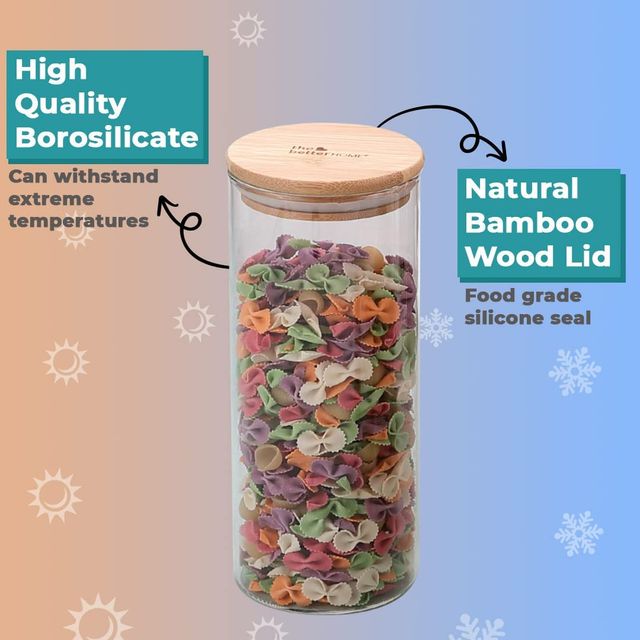 The Better Home Borosilicate Jars 1000Ml (Pack Of 6)