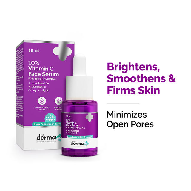 The Derma Co 10% Vitamin C Face Serum With 5% Niacinamide & Hyaluronic Acid For Skin Radiance
