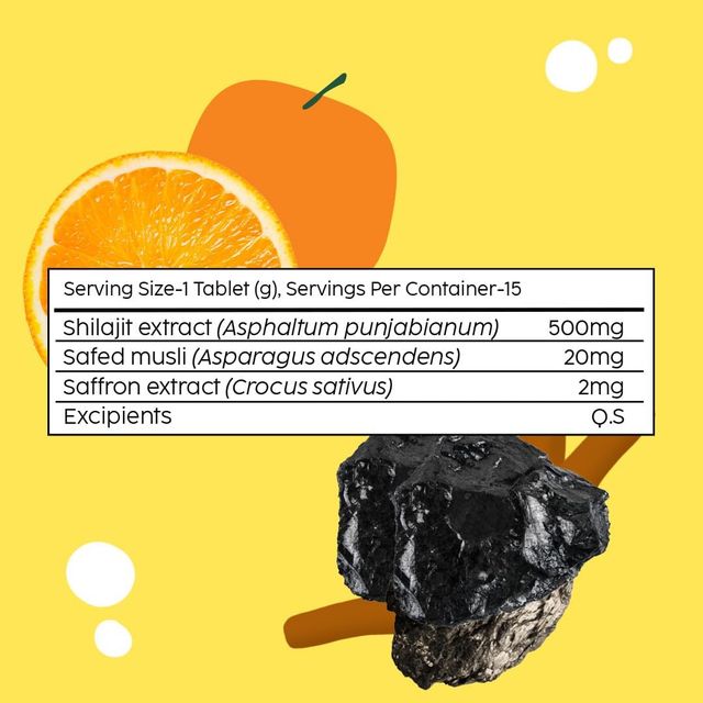Plix Shilajit Effervescent with Saffron & Safed Musli for Vitality & Performance (Orange) - Pack Of 1