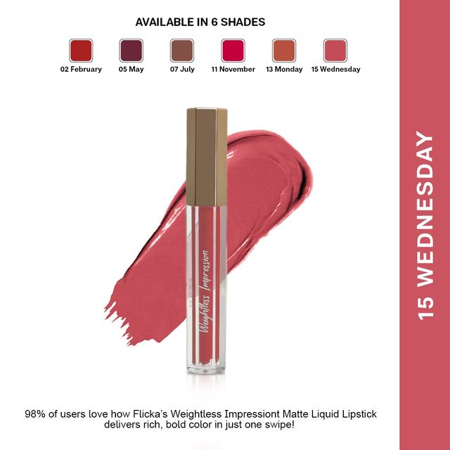 Flicka Weightless Impression Matte Liquid Lipstick | 15 Wednesday