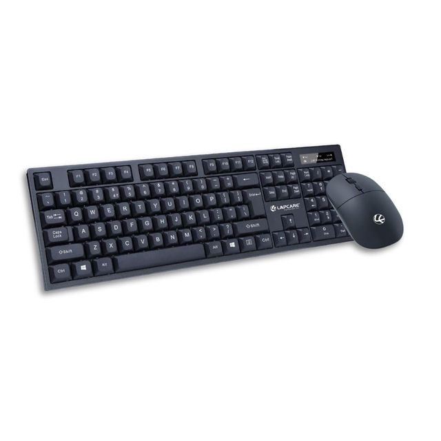 Lapcare Wl-102 Wireless Keyboard & High Precision Mouse 2.4Ghz Wireless With Nano Receiver Black
