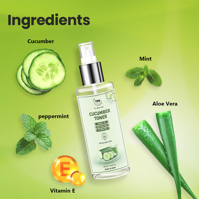TNW The Natural Wash Cucumber Toner for Cleansing & Refreshing Skin Pore Tightening Toner with Spray