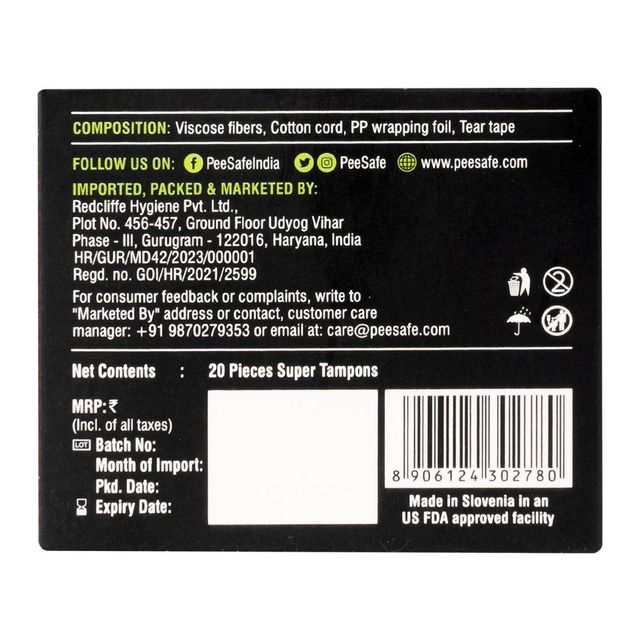 Peesafe Viscose Super Tampons