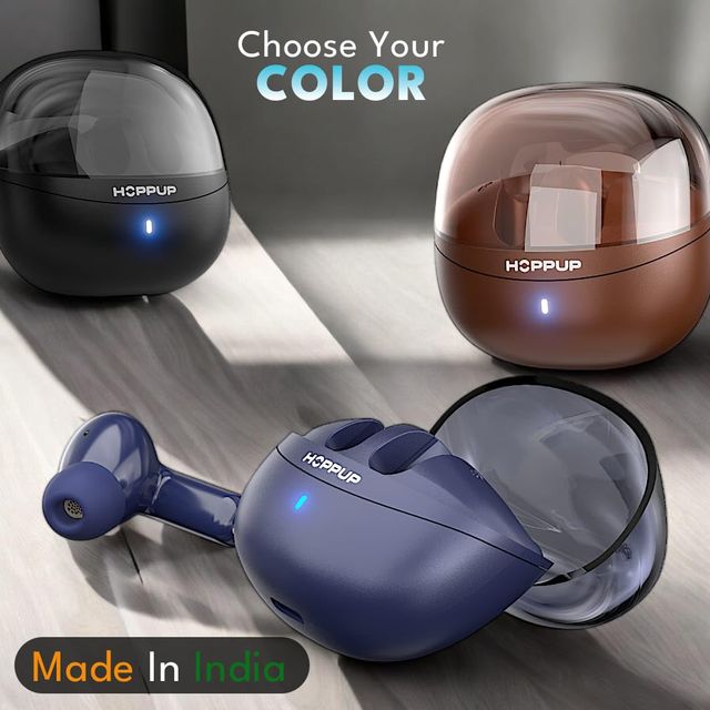 Hoppup Airdoze F50 Earbuds With 40H Playtime, 40Ms Low Latency, Ai Enc(Stealth Black,True Wireless)