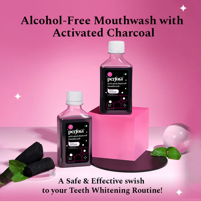 Perfora Alcohol Free Teeth Whitening Mouthwash (Activated Charcoal)