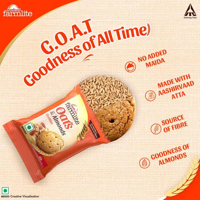 Sunfeast Farmlite Oats & Almonds Biscuits Packet 150 g Combo