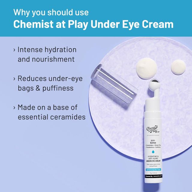 Chemist at Play Under Eye Cream Quinoa Extract For Dark Circles Puffiness & Wrinkles