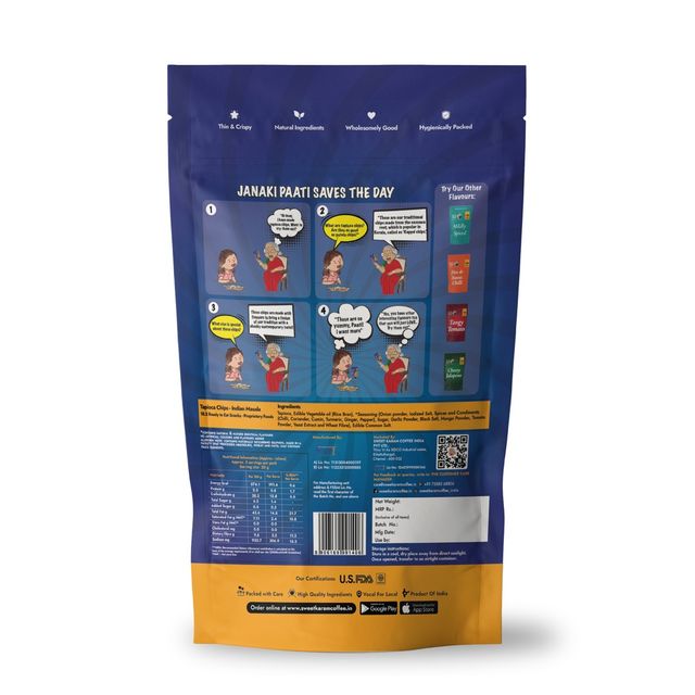 Sweet Karam Coffee Indian Masala Tapioca Chips 65.0 Gram(65gms) & Sweet Karam Coffee Garlic Murukku Sticks 95.0 Gram(95gms) Combo