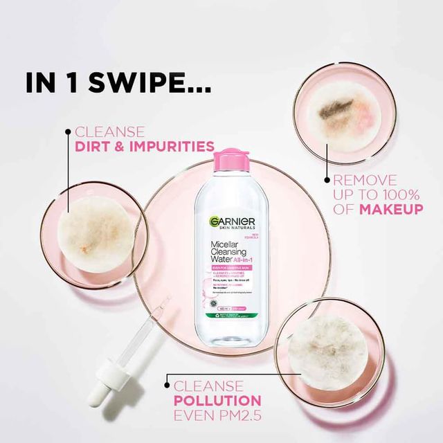 Lakme Eyeconic Kajal Black(1gms), Renee Madness Ph Stick(3gms) & Garnier Skin Naturals, Cleansing Water, Hydrating & Soothing, Micellar Cleansing Water(400ml) Combo