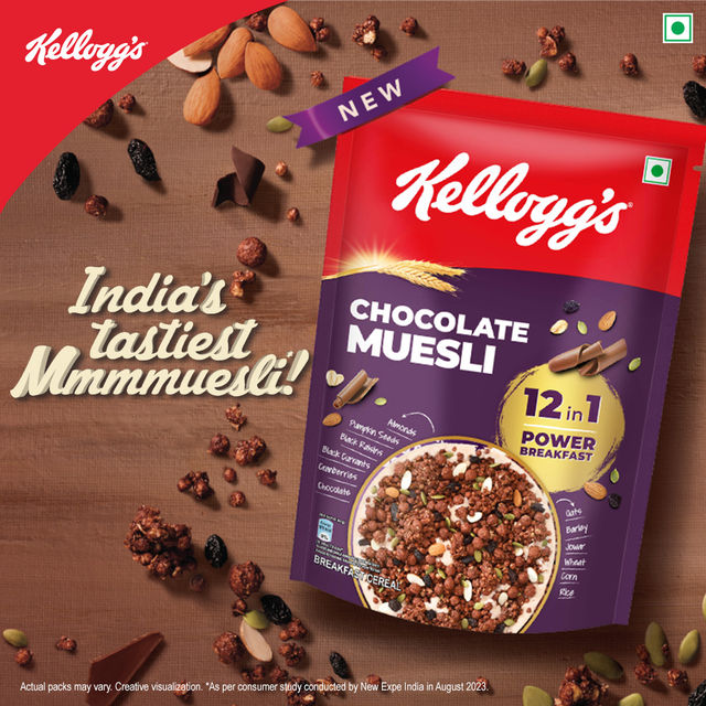 Kellogg's Chocolate Muesli | 12-in-1 Power Breakfast | India's No. 1 Muesli | Multigrain Breakfast Cereal