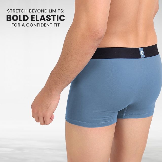 Freecultr Men's Underwear Organic Cotton Trunk - Pack of 1 Shadow Blue - XL