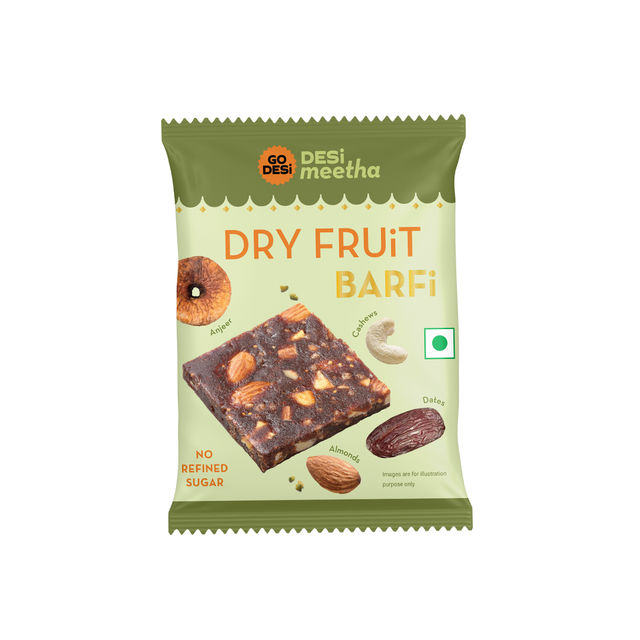 Tangy Imli (Tamarind) 10 Pcs Sour Candy | No Refined Sugar | Lollipop By Go Desi (10pc) & Dry Fruit Barfi, 6 Pcs | No Added Refined Sugar | Single Packs | Burfi | Sweets | By Go Desi (120g) Combo